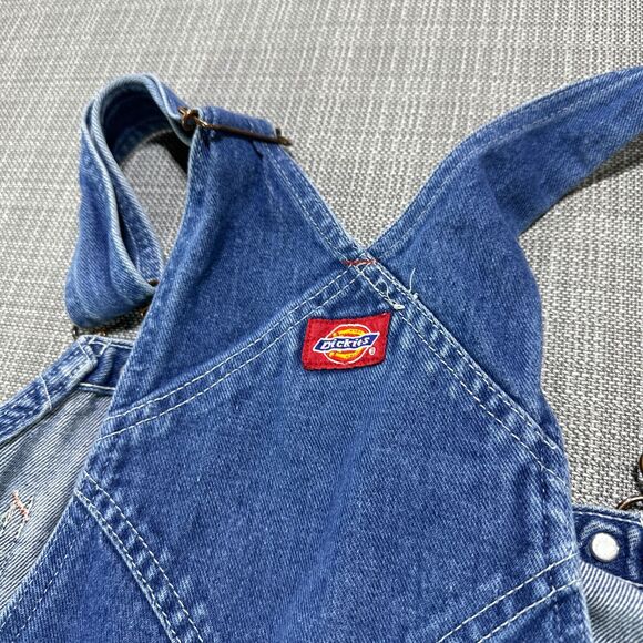 Dickies Bibs Mens 34x32 Overalls Blue Denim Carpenter Farmer Work Workwear - Picture 6 of 14